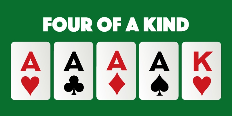 Four of a kind - Bộ bài xếp thứ 3 trong thứ tự bài Poker